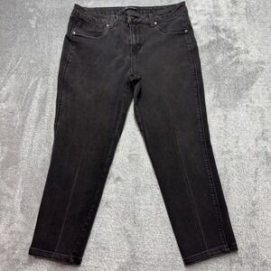 JG Denim Cropped Jeans Womens 14P Black Excellent Front Seam Detail Pants